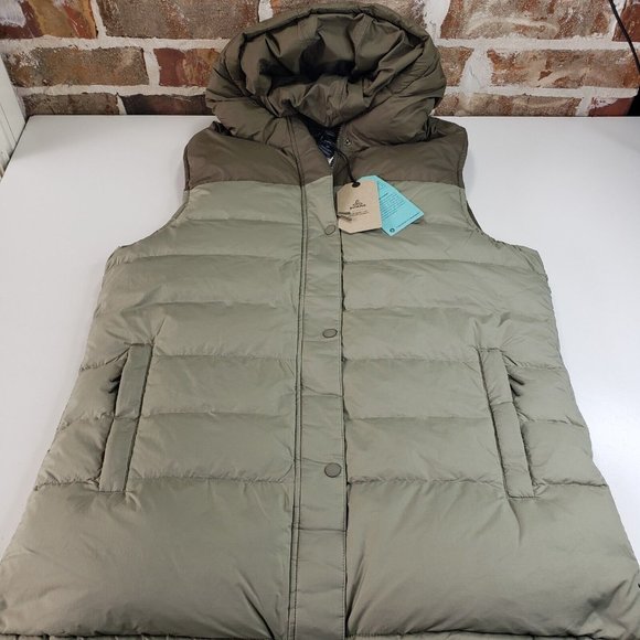 Prana Jackets & Blazers - Prana Reversible Down Puffer Hooded Vest Ice Thistle Women Sz Large Sage Green